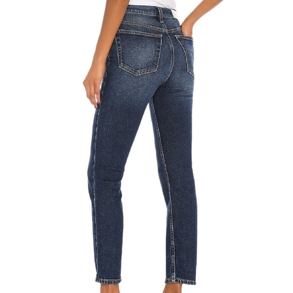 RE/DONE High Rise Ankle Crop Jeans Midnight Blue nwt - Picture 2 of 10